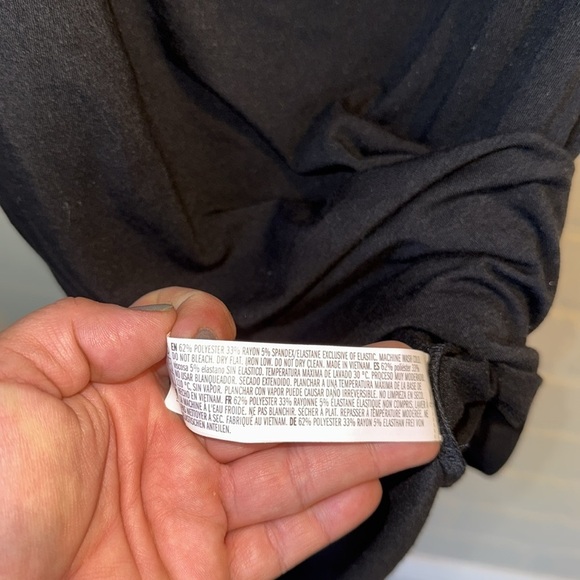 F21 midi dress bodycon Black cut out tie front short sleeve stretch small NWT - Picture 6 of 6